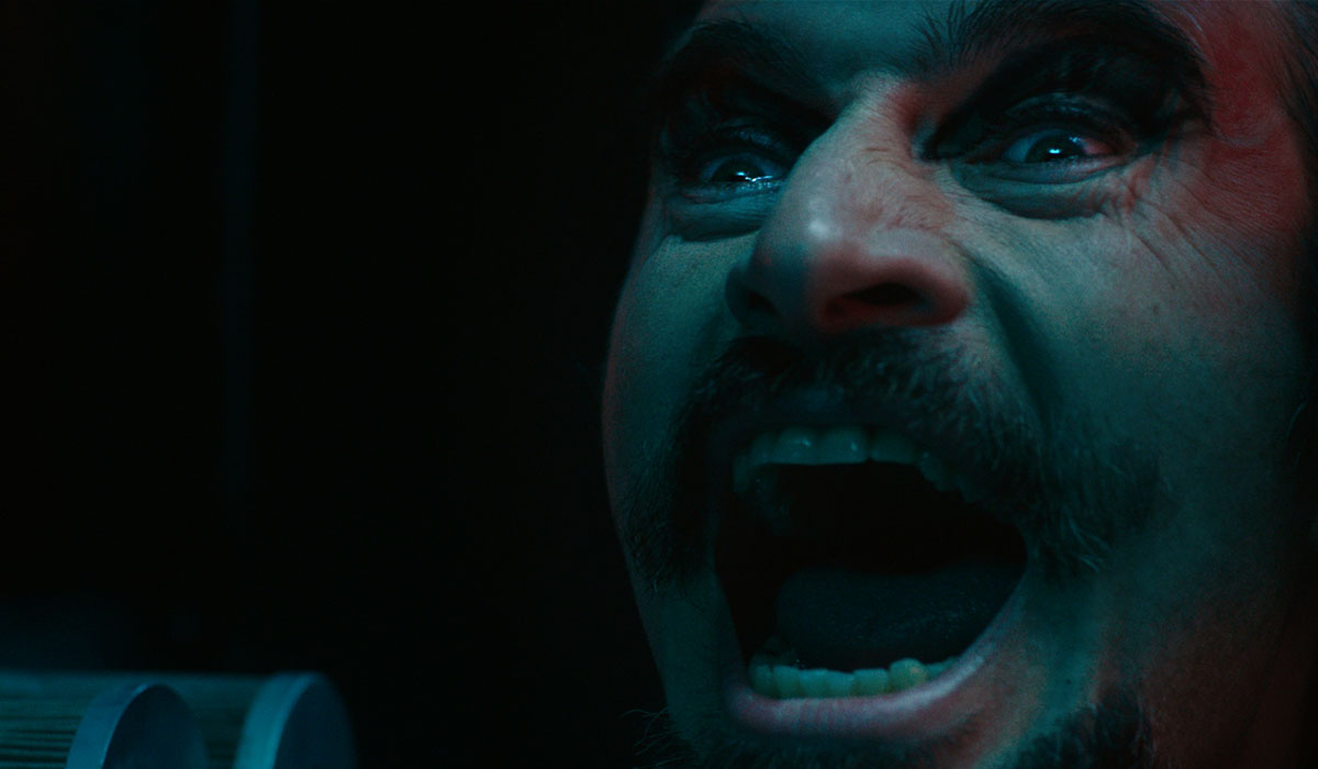 Good Head film still man's head is screaming