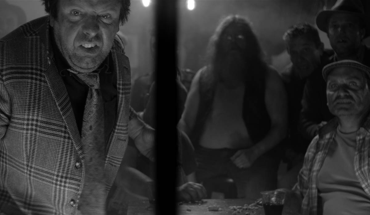 THE INCREDIBLE TALE OF THE INCREDIBLE WOMAN-SPIDER film still creepy men watching