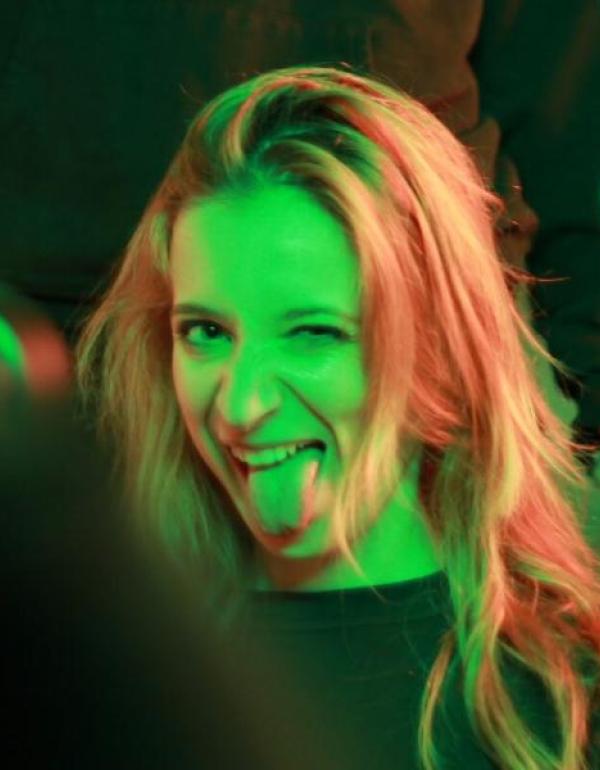 Adriana's portrait on set