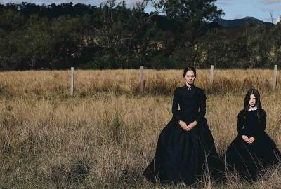 Post Mortem Mary film still vintage woman and child standing in a field